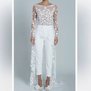 Bridal cape with floral Appliqués - look alike Rime Arodaky Patsy Jumpsuit